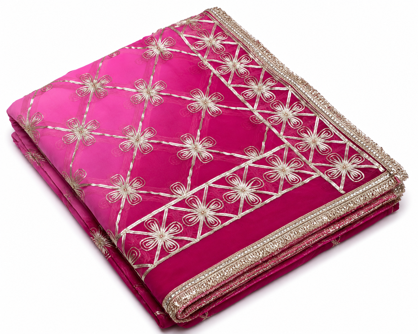 Darwari Gota Georgette Saree in Rani Pink | Shreevaa | Gotta Patti | Georgette | Party