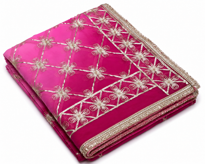 Darwari Gota Georgette Saree in Rani Pink | Shreevaa | Gotta Patti | Georgette | Party